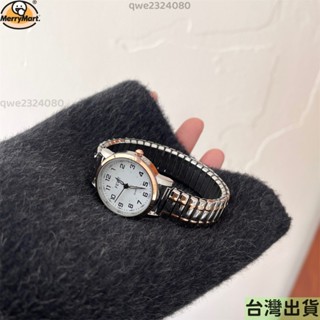 臺灣快|出| ins新款鋼帶手錶女複古簡約圓形夜光手鏈錶全數字考試手錶高階感