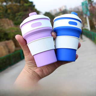 摺疊杯新款矽膠摺疊杯摺疊咖啡杯伸縮水杯旅行杯工廠可印logo果果家