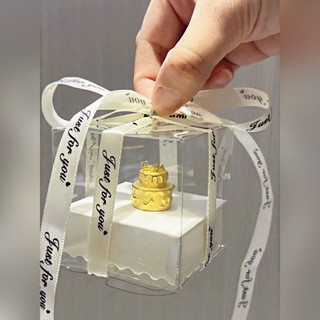 現貨 蛋糕包裝盒 黃金 小生日 蛋糕包裝盒 迷你 禮盒 送閨蜜 節日禮物 黃金 透明禮盒 包裝盒