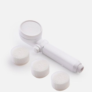 【組合】BRAVAT 茶白除氯一鍵止水蓮蓬頭(一機一心)+濾芯2入