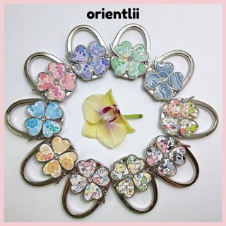ORIENTLIIY 手提包掛鉤,便攜式四葉草錢包衣架,時尚可折疊花朵錢包架,適用於室內室外桌子