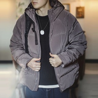 馬登工裝 美式休閒90白鴨絨連帽羽絨服加厚保暖防寒麵包服外套男冬