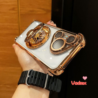 Redmi Note 9i 9 Prime 防摔電鍍支架防震透明殼軟蓋的有趣旋轉陀螺支架手機殼