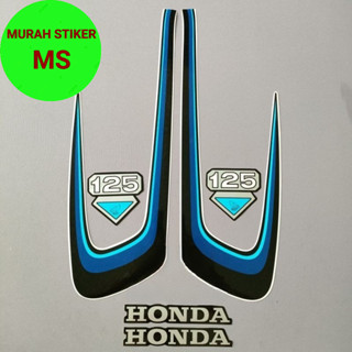 HONDA Hitam 條紋桿貼紙適用於摩托車清單本田 cb100 CB125 CB 125 老派黑色藍色最佳質量全套