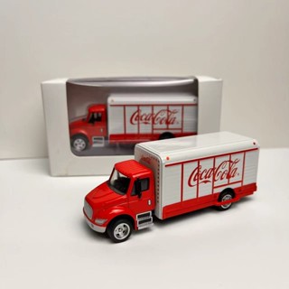 1:64可口可樂運輸貨車全閤金車廂汽車模型桌麵擺件玩具車 CUQU