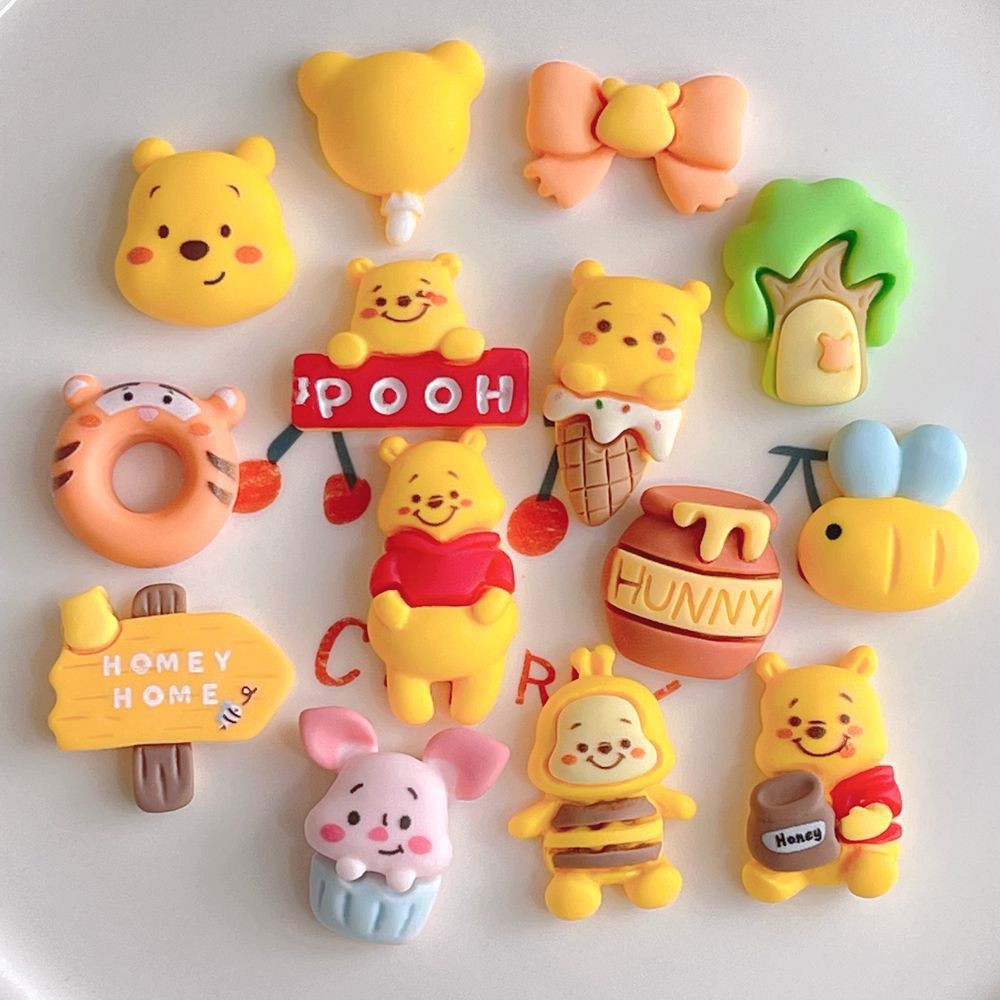 [100個現貨]維尼熊洞洞鞋手工配飾可愛維尼熊鞋花diy可愛卡通風立體髮飾配件