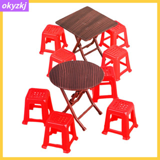 2 套微型傢俱娃娃屋配件桌椅模型椅子樂器 7.30X7.30X7.00CM okyzkj