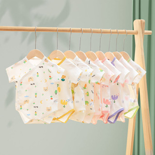 嬰兒包屁衣夏季薄款新生兒衣服韓版純棉無骨嬰幼兒連體衣三角哈衣