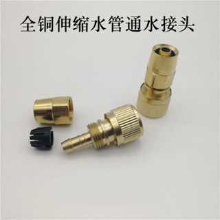 下殺推薦全銅3分彈簧伸縮軟管通水接快接3/8洗車水槍水管園藝快插快速接頭oyi可開票