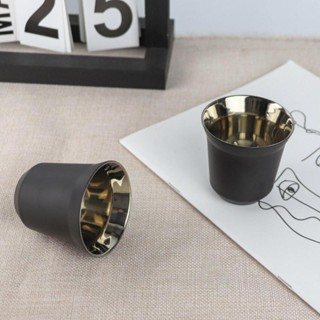 Nespresso咖啡杯義大利不鏽鋼雙層咖啡濃縮杯 咖啡膠囊杯 接粉杯