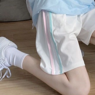 黑色草莓女裝館💗超火運動短褲女韓潮學生寬鬆顯瘦百搭闊腳五分褲📣