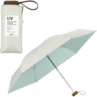 日本 Wpc. 完全遮光UV100%小方形折傘/ Shading Inside Color Off White+Mint eslite誠品