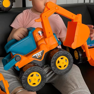 玩具 (Toys)/玩具車、交通工具玩具 (Toy Vehicles) 兒童超大號挖掘機慣性工程車大號推土車男孩汽車挖沙