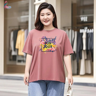 【現貨】【300斤】臺灣出貨M-6XL花卉印花oversize寬鬆短袖衣服夏季韓版通勤風休閒梨形顯瘦上衣 A155