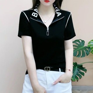 胖胖美依 大尺碼上衣 短袖T卹 印花上衣 中大碼 M-5XL 新款遮肉polo衫休閒顯瘦寬鬆上衣-4904.