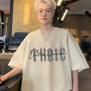 【HOT 本舖】男裝 美式休閒原創字母印花短袖T恤男夏季ins潮牌簡約百搭寬鬆純棉上衣