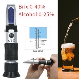 🔥『台現』100%正品 Brix 0-40% 糖 0-25% 酒精 ATC 雙刻度折光儀果汁啤酒酒糖測試儀