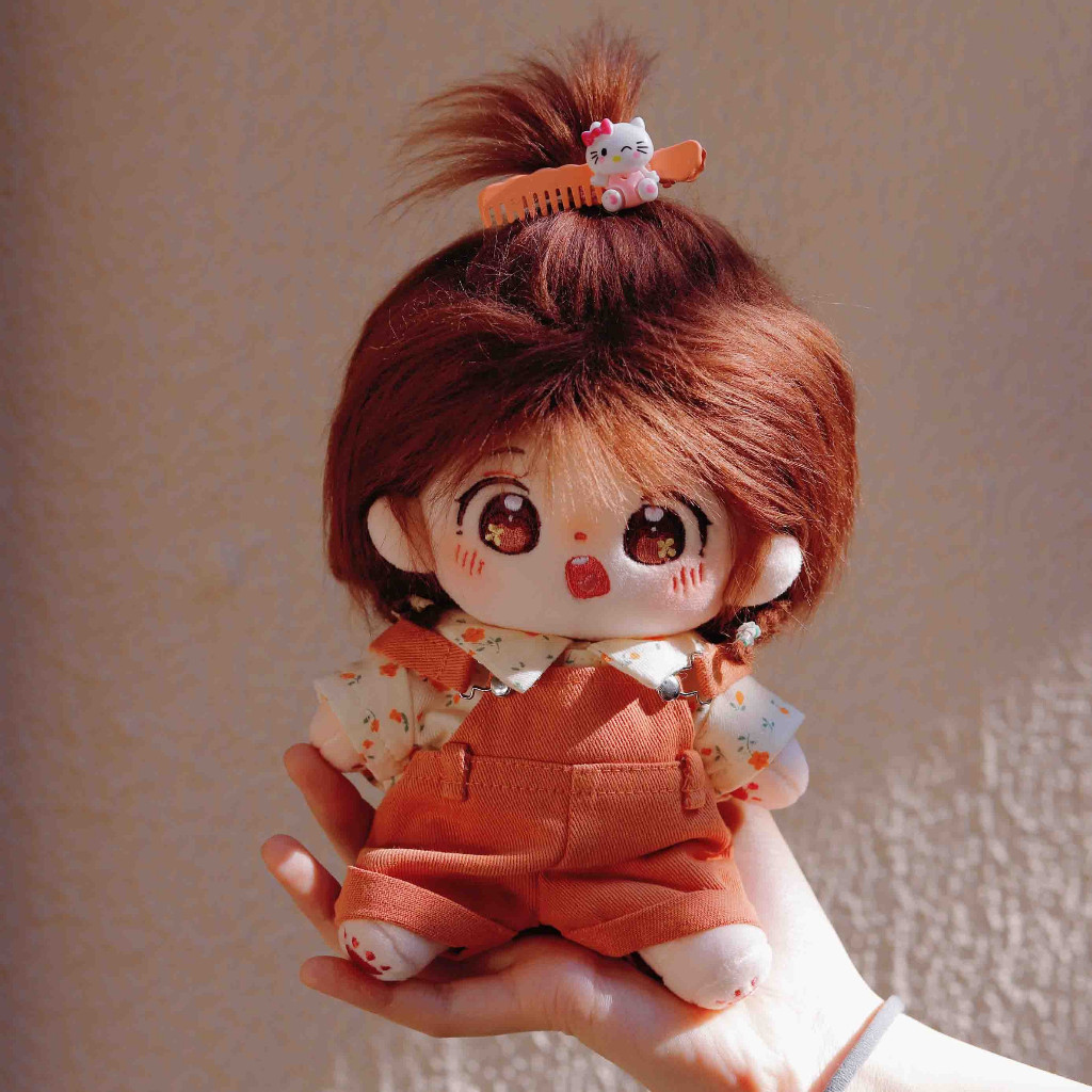 🚀台現🚀 【棉花娃-休閒背帶褲】10cm 15cm 20cm 全新娃娃衣服無屬性 吊帶褲短袖 清新娃衣 娃用搭配單品