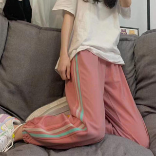 【多多優選】運動褲女寬鬆八分九分束腳春夏季燈籠衛褲小個子顯瘦白色休閒褲子