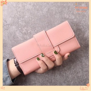 限時折扣💕2025新款 女士長款錢包 三折手拿包 多功能PU皮包 韓版簡約時尚皮夾