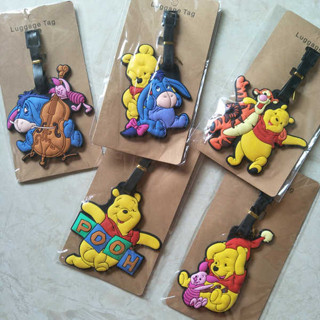 行李束帶 束帶 旅行箱束帶 現貨卡通個性維尼熊行李牌屹耳登機牌驢小豬行李箱吊牌跳跳虎