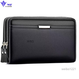 W&S 中老年包包 爸爸包包 大氣手拿包洋氣男士真皮感商務大容量手包洋氣男士商務休閒手提包錢包皮包