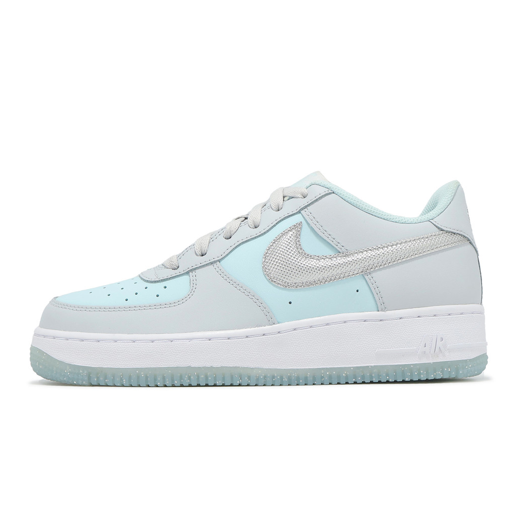 Nike 休閒鞋 Air Force 1 Low BG 大童 女鞋 灰白 銀 AF1 [ACS] HQ3249-043