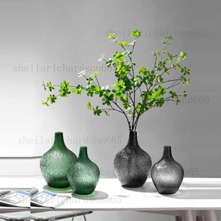 日式大肚子弔鐘馬醉木花瓶擺件網紅玻璃客廳插花簡約水培落地透明sheilari