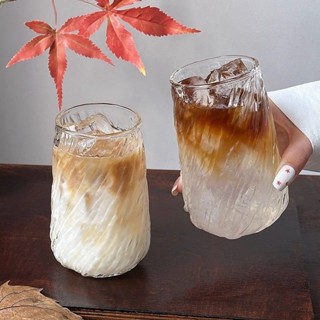 【店鋪熱銷】玻璃杯 ins高顔值杯 冰美式咖啡杯 拿鐵杯 透明把玻璃被 女 加厚玻璃杯 冷飲料水杯 家用杯子