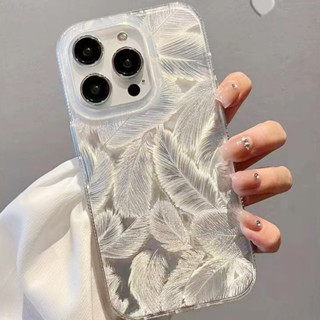 現貨ins風個性高級感鐳射羽毛小香風手機殻 蘋果iPhone16 15 14 13 12 11 promax