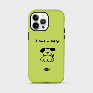 簡約純綠色小狗 時尚 保護殼適用於 iPhone 11 15Pro 14ProMax 7plus 13Pro 16Pro