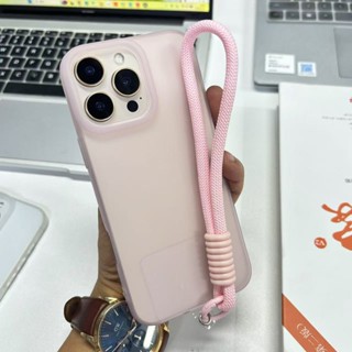 【帶掛繩】半透明磨砂軟TPU矽膠手機殼iPhone 11 12 13 14 15 16 Pro Max Plus X X