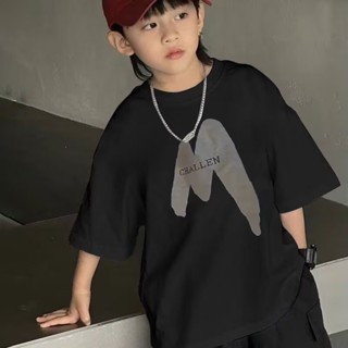 童品屋❤男童短袖 兒童短袖 兒童衣服 小孩衣服 男童 男童上衣 兒童上衣 中童 短袖t恤 男童 夏季寬松五分袖 簡約上衣