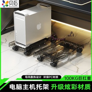 🔥臺灣熱賣🔥海景房機箱架電腦主機落地置物架可移動帶滑輪家用臺式託盤放置架