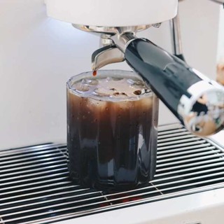保冰杯 隨行杯 340ml冰美式咖啡杯冰拿鐵高硼矽玻璃杯子透明菸灰色耐高溫ins風