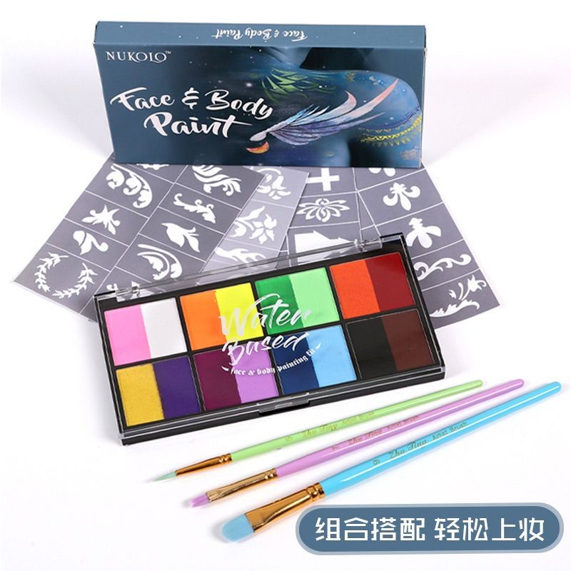 熱門商品人體彩繪擺攤彩繪工具無毒兒童節舞台戲劇人體彩繪顏料地攤全套繪畫工具,不可用ac