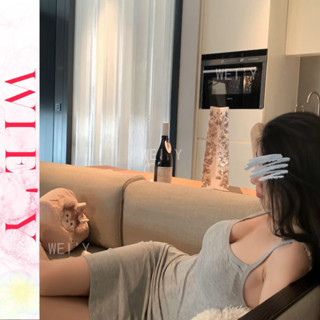 🌸WIE' Y🌸「性感吊帶睡裙」帶胸墊睡衣 晚安睡衣 夏季薄款休閒莫代爾睡衣 性感睡衣 韓國家居服 夏天睡衣裙 連體睡衣