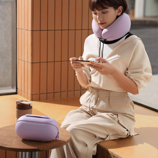 EVERY THINK 旅行出遊三件組/ 捲捲U型枕+好眠眼罩+降噪耳塞/ 紫色 eslite誠品