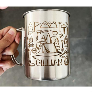 客製化 不鏽鋼杯 露營杯 露營咖啡杯訂製圖文logo 304不鏽鋼戶外摺疊杯 水杯大容量杯子便攜