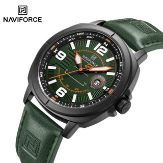 NAVIFORCE NF8078 日曆男手錶品牌男士石英手錶高品質 PU 錶帶自動日期顯示防水時鐘