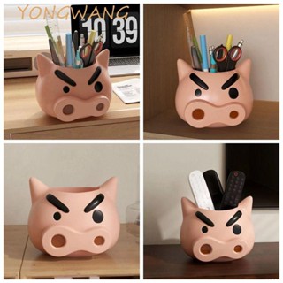 YONGWANG筆筒,蠟筆小新大容量辦公桌文具收納,有創造力的可愛的胖胖的模型娃娃收納盒辦公桌面