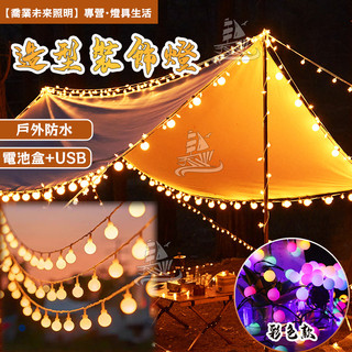 【⛺️露營燈💡】10米球燈 led燈 造型燈串 圓球燈 星星燈 螢火蟲燈 電池USB雙用 聖誕樹燈 房間佈置 耶誕裝飾燈