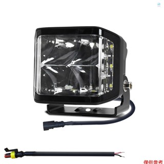 Crtw LED 工作燈 3 面燈 6000K 100W 駕駛燈 IP67 防水射燈,適用於卡車、摩托車、SUV、全地形