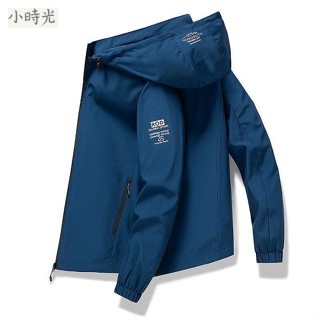 小時光 薄款外套 帽子可拆防風外套 薄外套 連帽外套 口袋拉鍊 風衣外套 防風夾克 騎士外套 連帽風衣