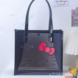 【首單優惠】pvc透明手提包Hello Kitty卡通防水學生果凍包大容量🎀熱銷 低價