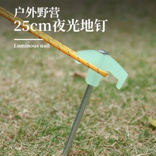 【臺灣出貨】購滿199出貨 戶外野營夜光地釘跨境帳篷25cm熒光地釘帳篷天幕配件地釘風繩釘 熱銷