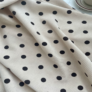 燈芯絨淺杏色波點洋裝襯衫diy手工材料兒童服裝抱枕蓋布材質