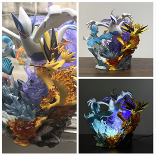 現貨33cm 寶可夢 GK EGG洛奇亞 公仔 三聖鳥場景雕像 急凍鳥火焰鳥閃電鳥 動漫遊戲周邊 模型手辦 擺件