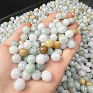 宏雲Hongyun-jf-(1pcs)- 緬甸玉天然圓珠散珠彩玉手串配件翡翠A貨玉石玉器直播間熱賣