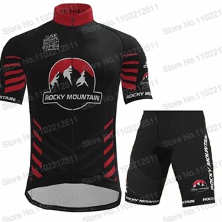 Big SALE Rocky 山地自行車騎行服套裝短袖黑色美國服裝公路自行車襯衫套裝自行車背帶褲短褲山地車